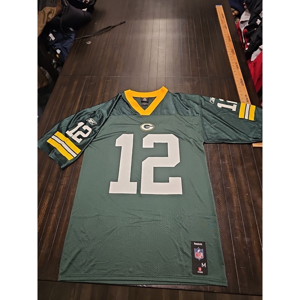 Reebok NFL‎ Players Green Bay Packers Aaron Rogers #12 Jersey in Mens Size Med